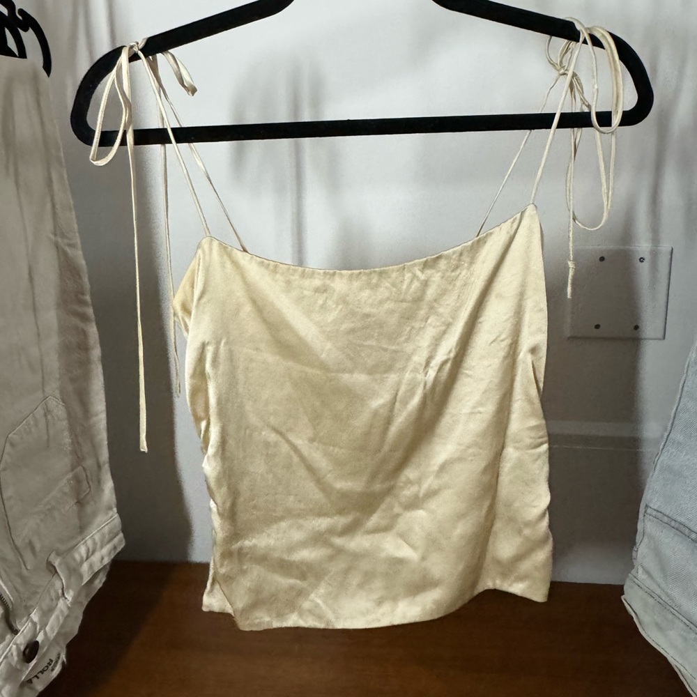 Reformation Silk Tie Strap Tank
